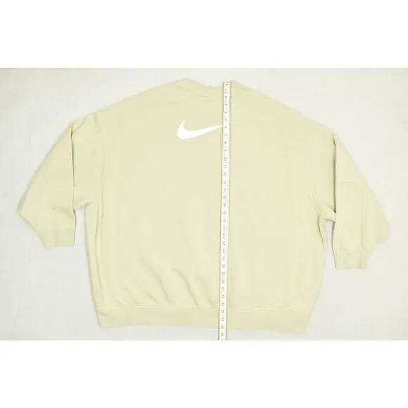 Nike Unisex Big & Tall Size XL Beige Embroidered Swoosh Sweatshirt Oversized - Picture 5 of 8